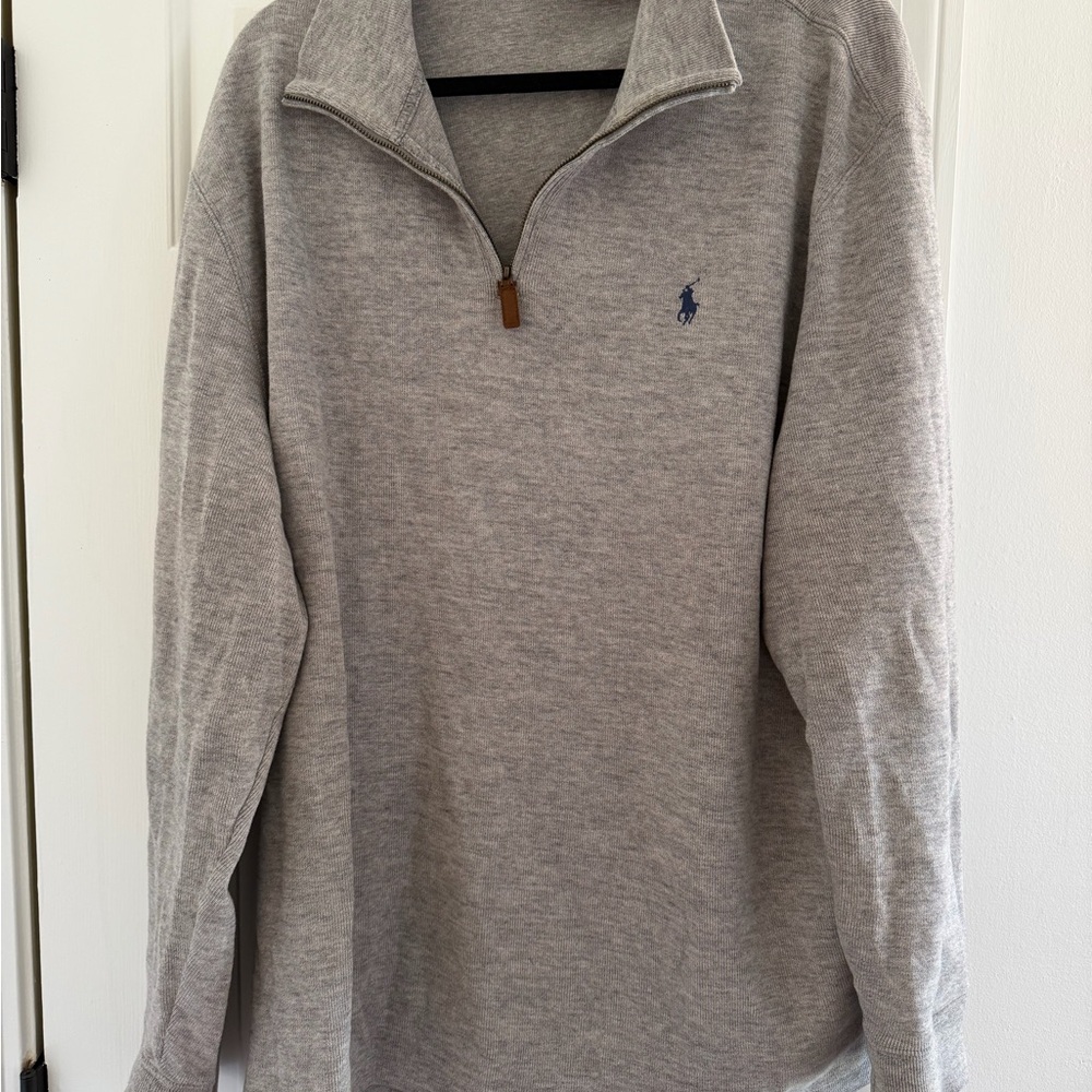 Ralph Lauren Light Gray Quarter-Zip Sweater